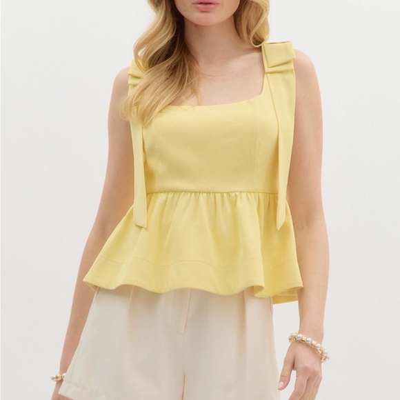 entro Tops - Entro Lemon Peplum Blouse